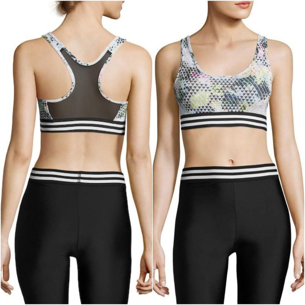 Onzie Graphic Elastic Band Low-Impact Sports Bra, Geometric Multicolor XS